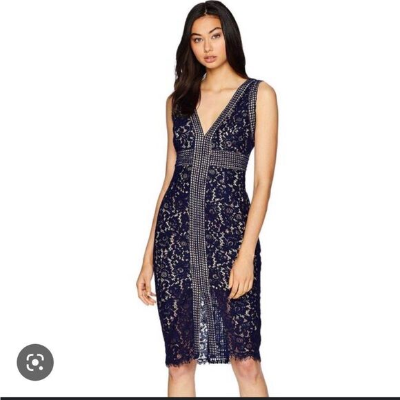 Bardot Morgan Lace Dress Black Midi S - Picture 3 of 8